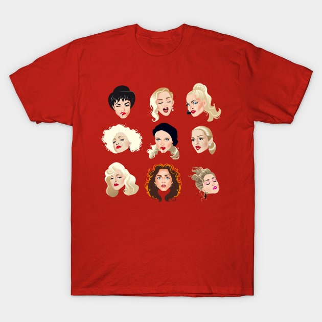 Faces of Madge T-Shirt by AlejandroMogolloArt